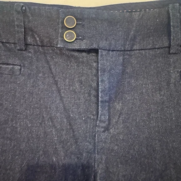 Anthropologie The Essential Slim Denim Trousers Navy Blue Size 6 - Picture 4 of 10